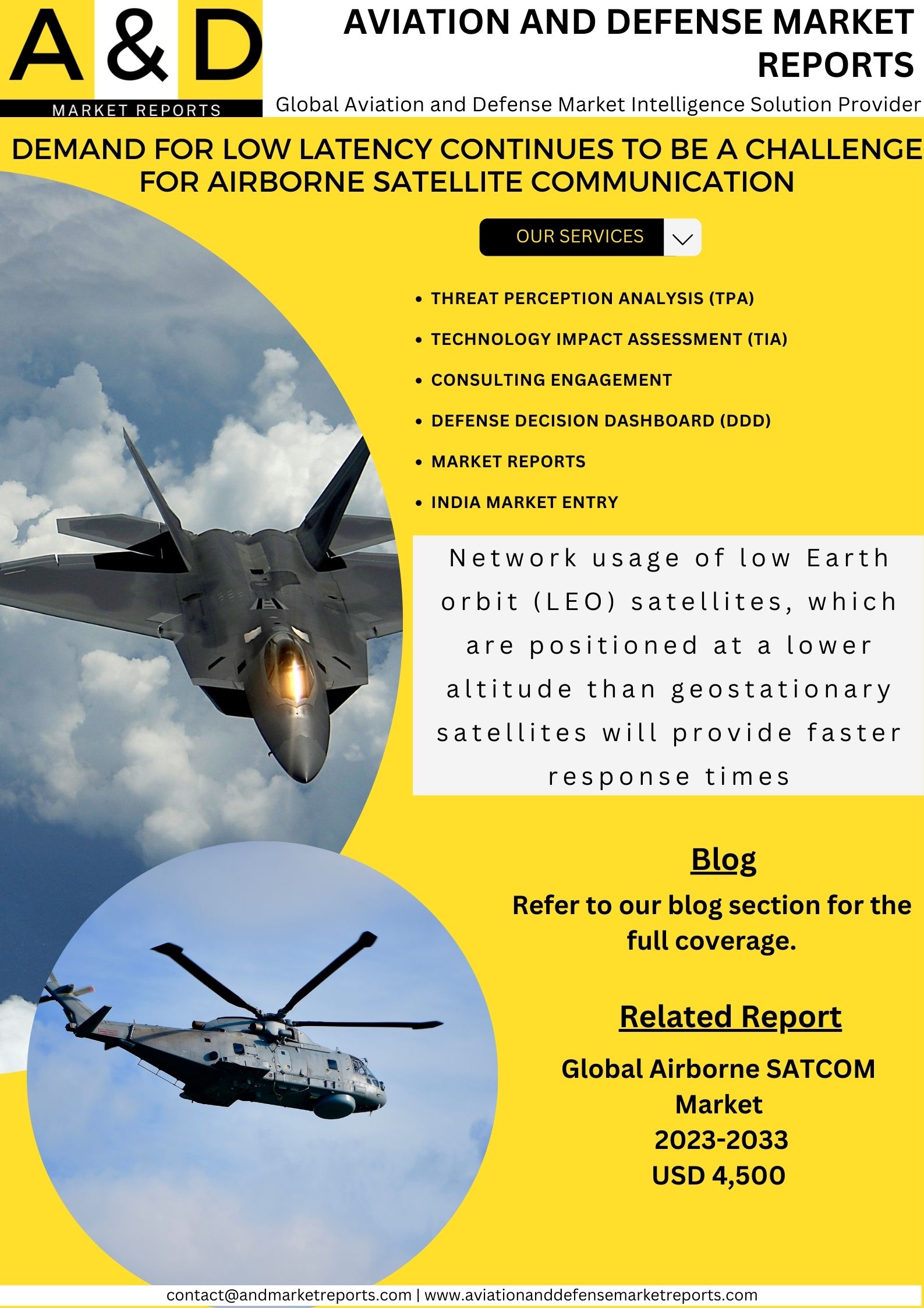 Demand For High Bandwidth Low Latency Communication  Continues To Be A Challenge For Airborne SATCOM